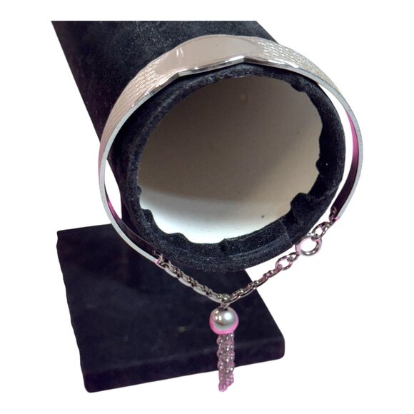 Vt JB Sterling Silver Engravable Engrave Blank Bangle Bracelet Safety Chain Oval - Picture 3 of 10